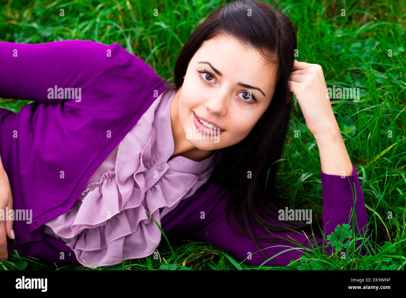 portrait of a beautiful young woman outdoor Stock Photo - Alamy