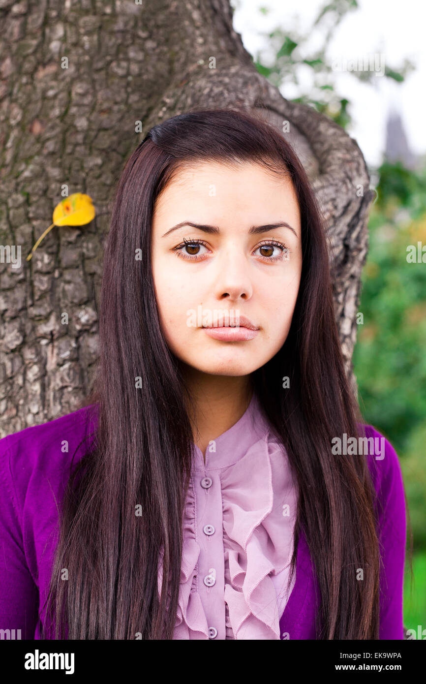 portrait of a beautiful young woman outdoor Stock Photo - Alamy