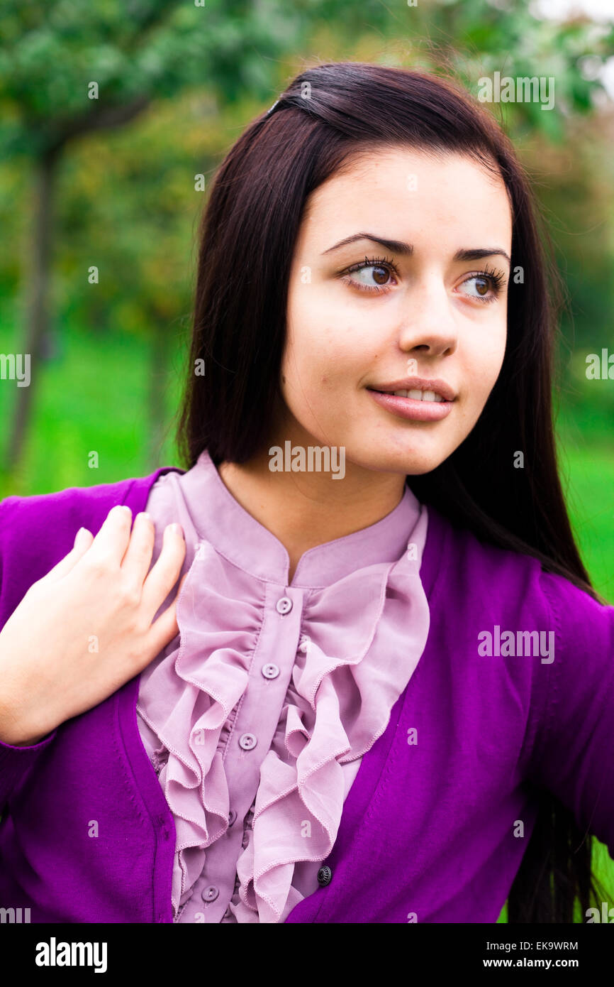 portrait of a beautiful young woman outdoor Stock Photo - Alamy