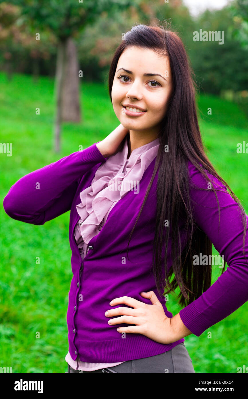 portrait of a beautiful young woman outdoor Stock Photo - Alamy