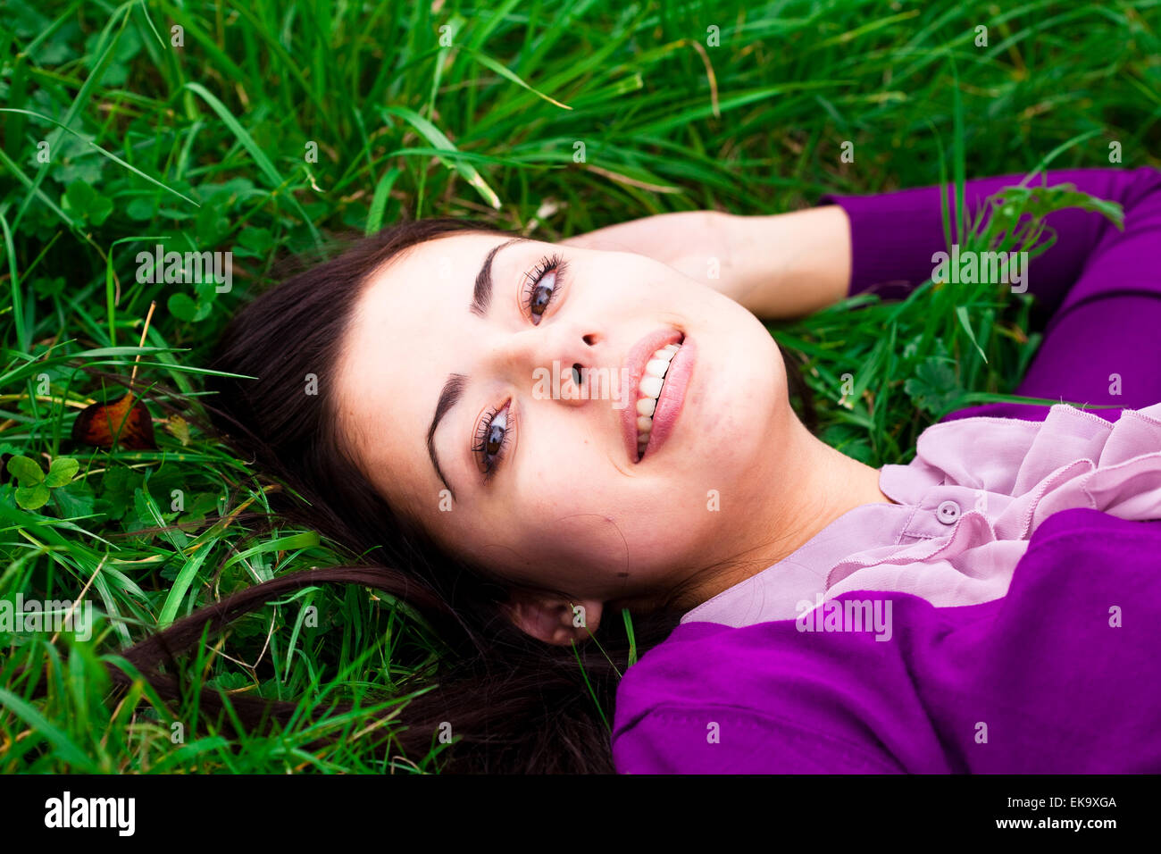 portrait of a beautiful young woman outdoor Stock Photo - Alamy