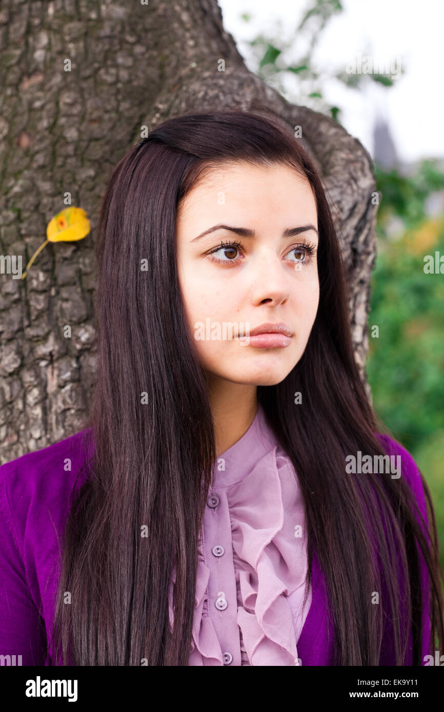 portrait of a beautiful young woman outdoor Stock Photo - Alamy