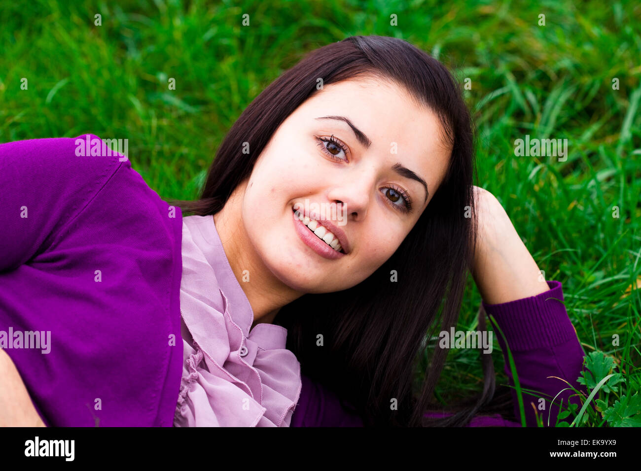 portrait of a beautiful young woman outdoor Stock Photo - Alamy