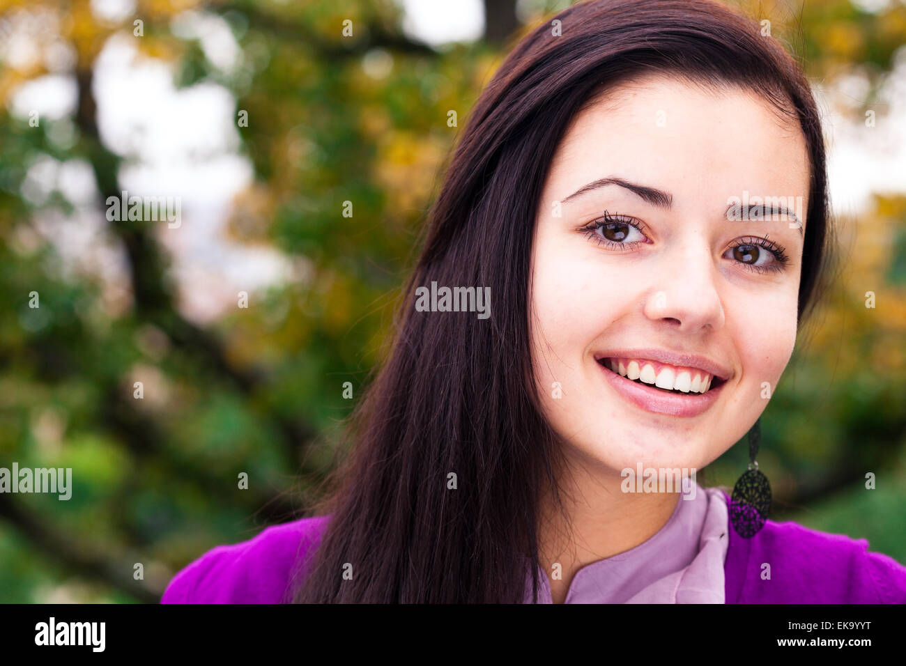 portrait of a beautiful young woman outdoor Stock Photo - Alamy
