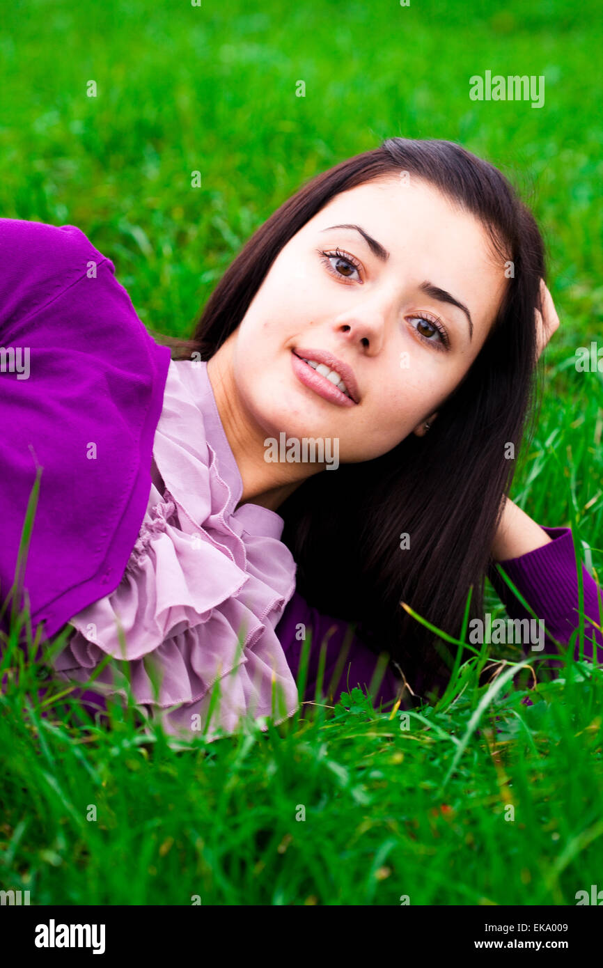 portrait of a beautiful young woman outdoor Stock Photo - Alamy