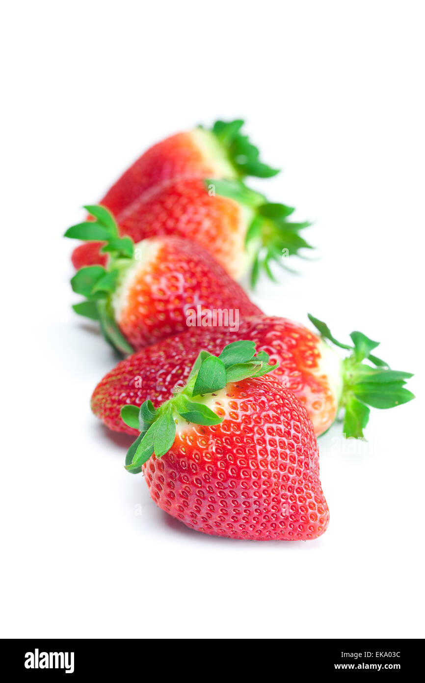big juicy red ripe strawberries isolated on white Stock Photo - Alamy