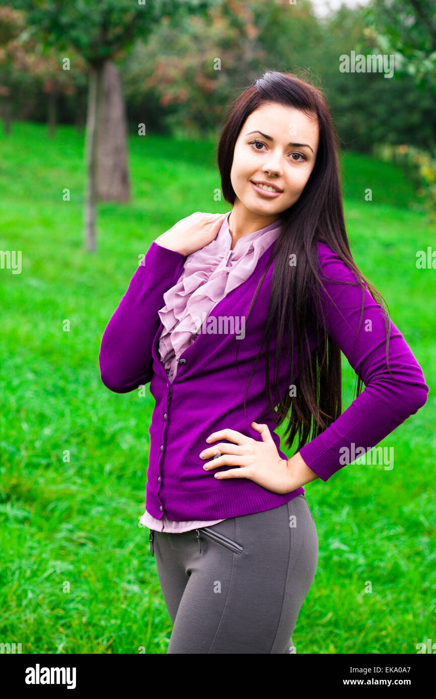 portrait of a beautiful young woman outdoor Stock Photo - Alamy