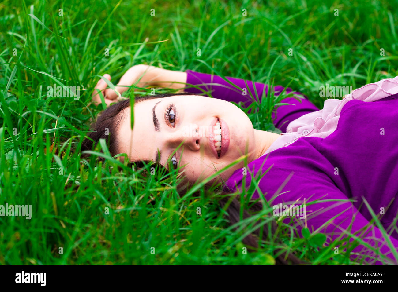 portrait of a beautiful young woman outdoor Stock Photo - Alamy