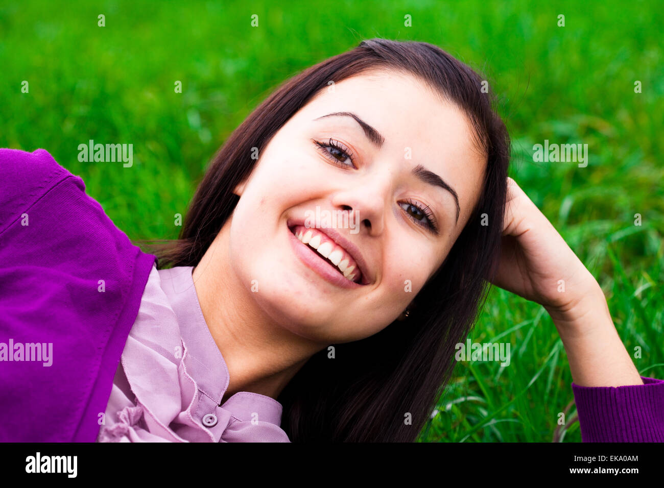 portrait of a beautiful young woman outdoor Stock Photo - Alamy