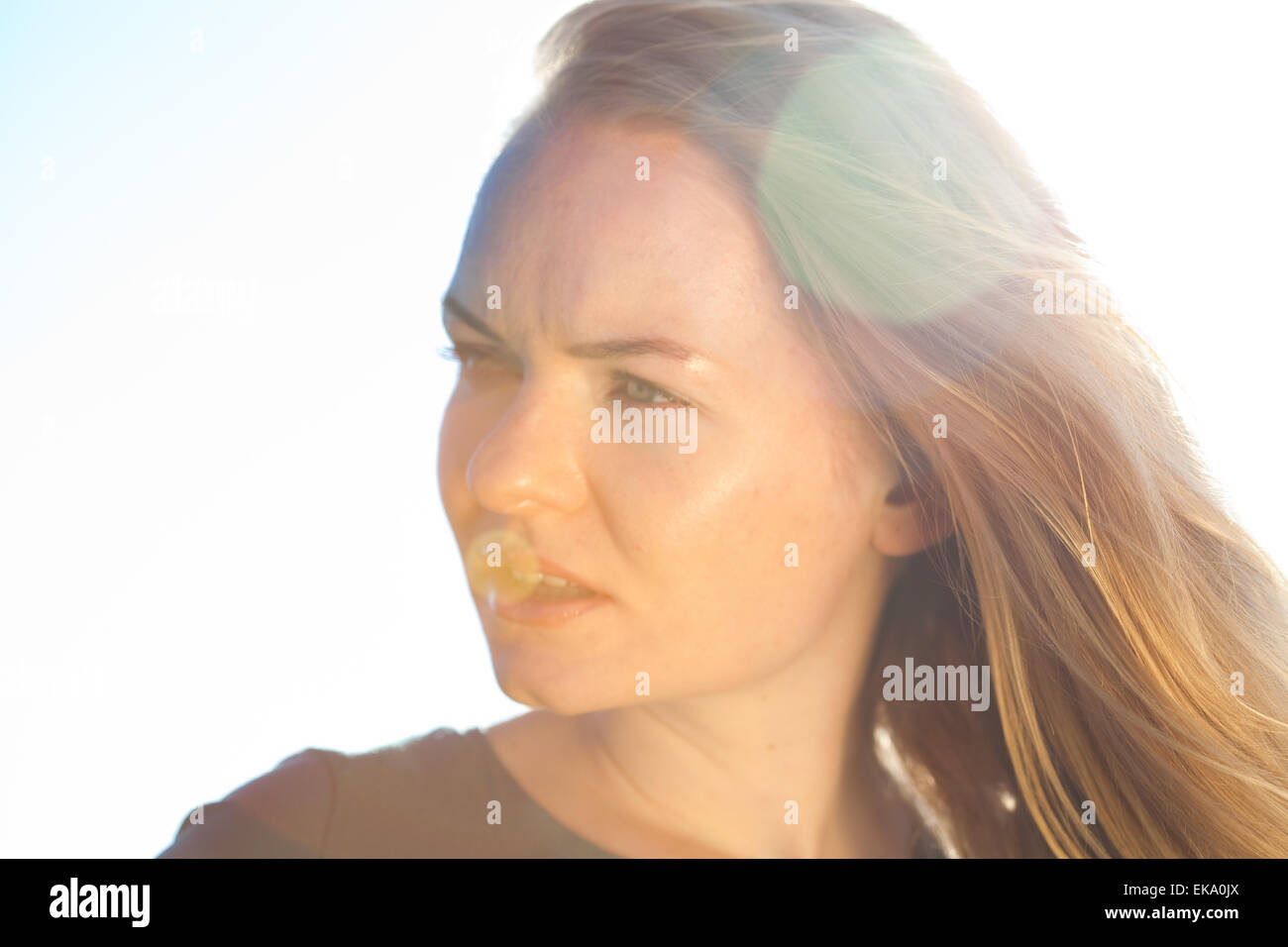 portrait of a beautiful young woman outdoor Stock Photo - Alamy