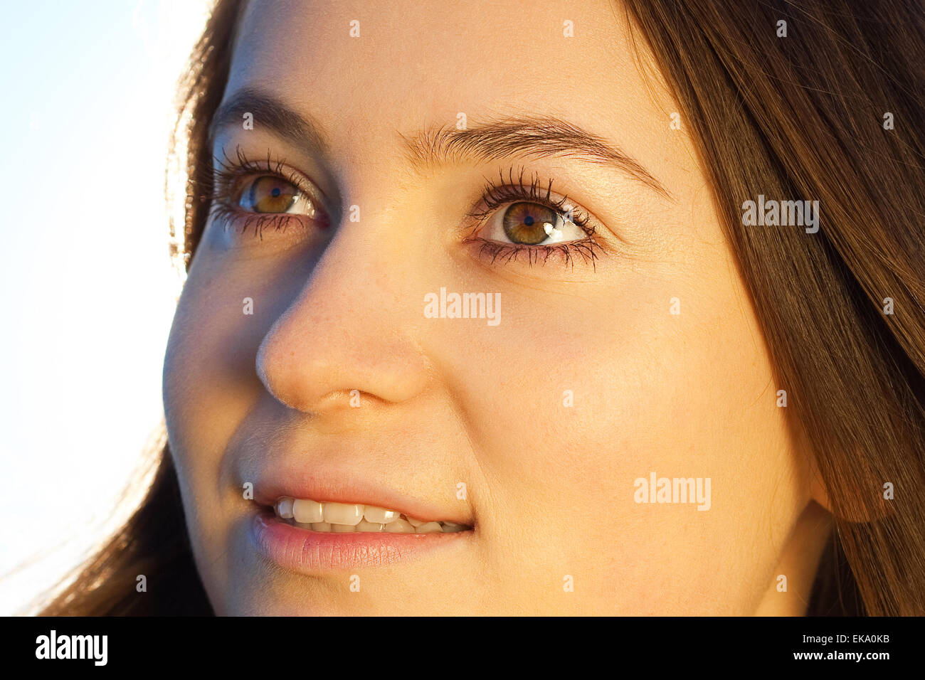 portrait of a beautiful young woman outdoor Stock Photo - Alamy