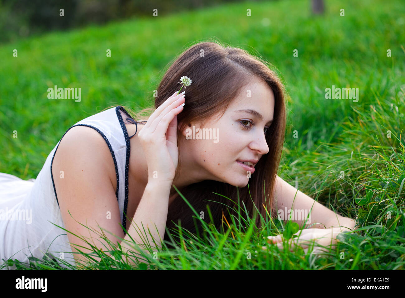 portrait of a beautiful young woman outdoor Stock Photo - Alamy