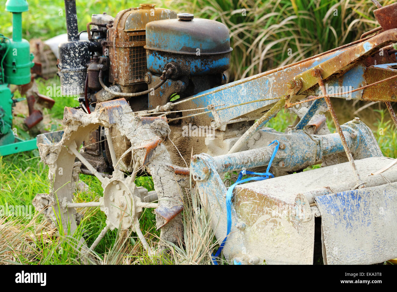 old abandoned tractor Stock Photo