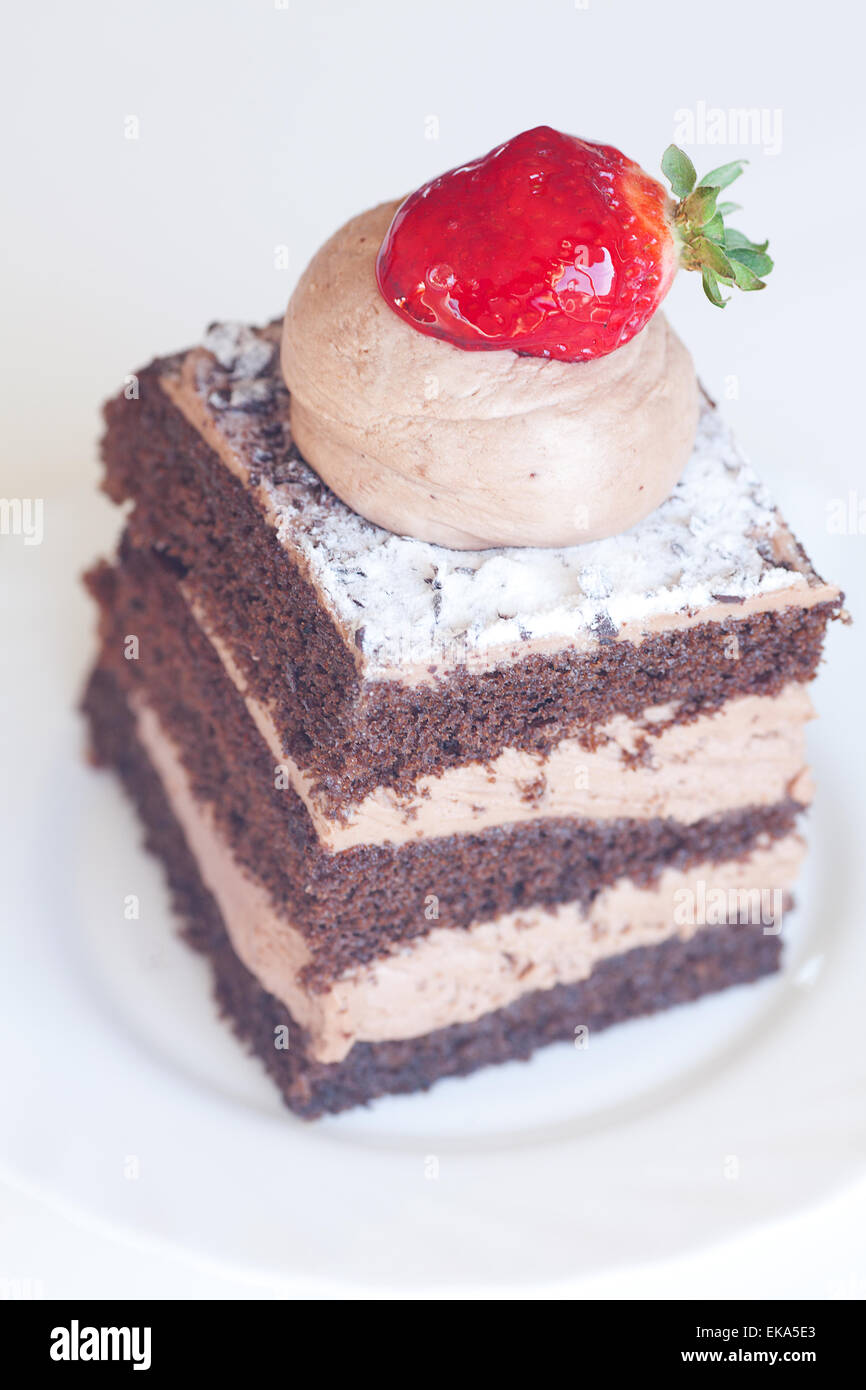 beautiful cake with strawberry on a white background Stock Photo - Alamy