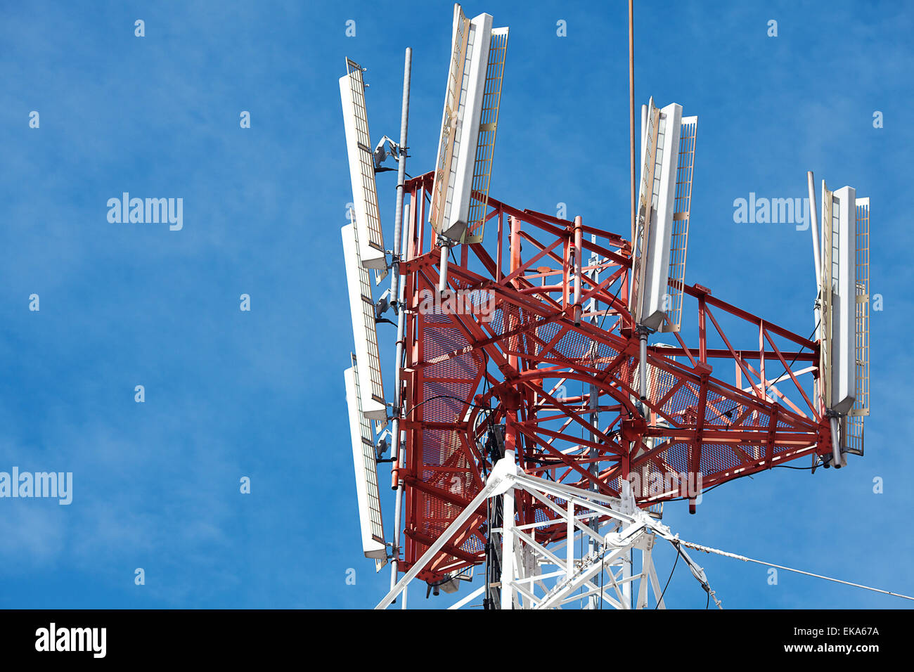 antenna on a background of blue sky with clouds Stock Photo - Alamy