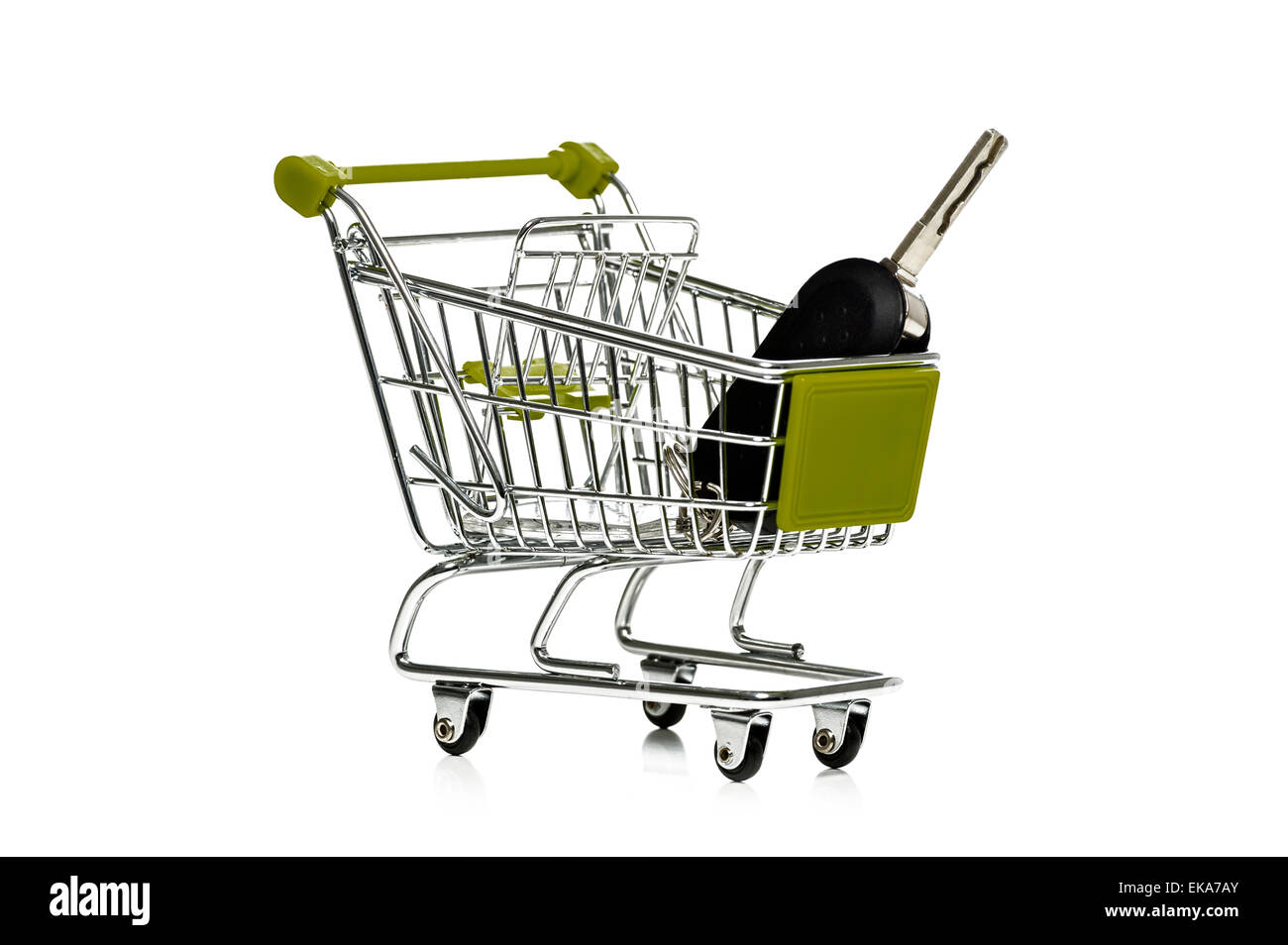 Car key in a shopping trolley Stock Photo Alamy