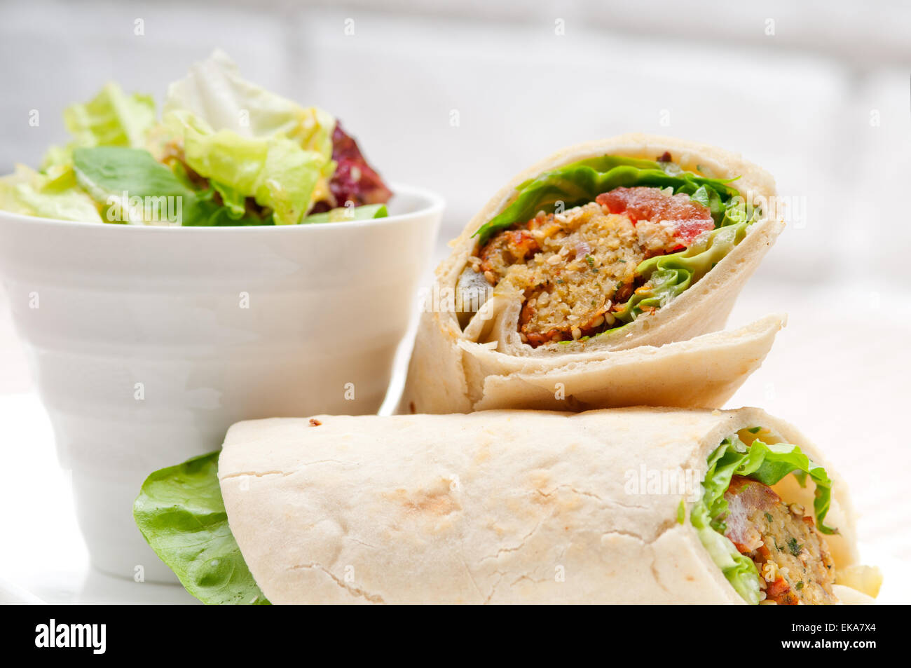 falafel pita bread roll wrap sandwich Stock Photo Alamy
