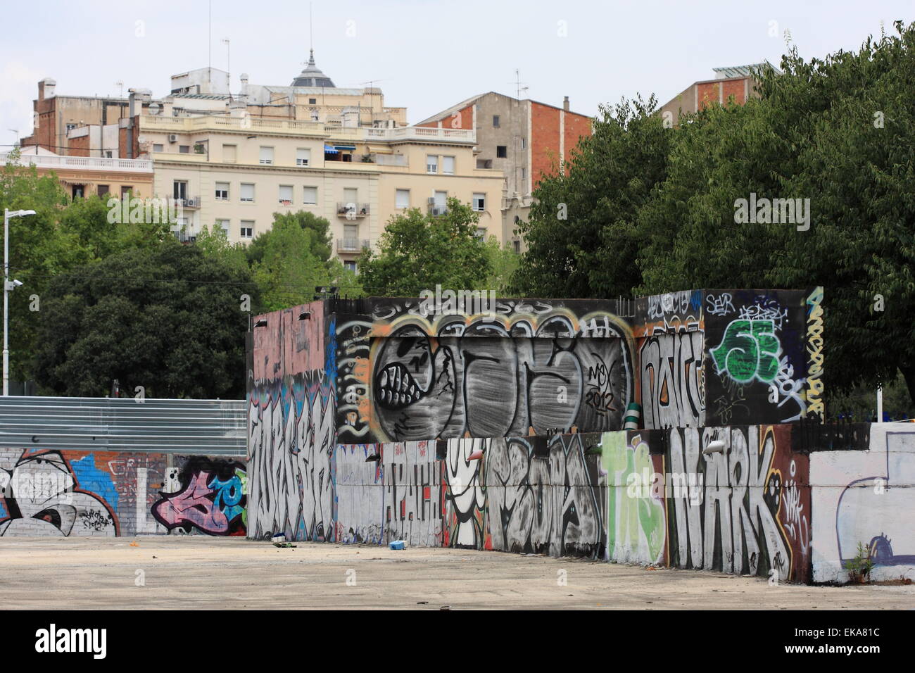 Graffiti in Barcelona, Catalunya, Spain, August 2014 Stock Photo