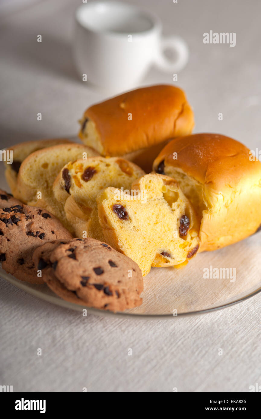 selection of sweet bread and cookies Stock Photo Alamy