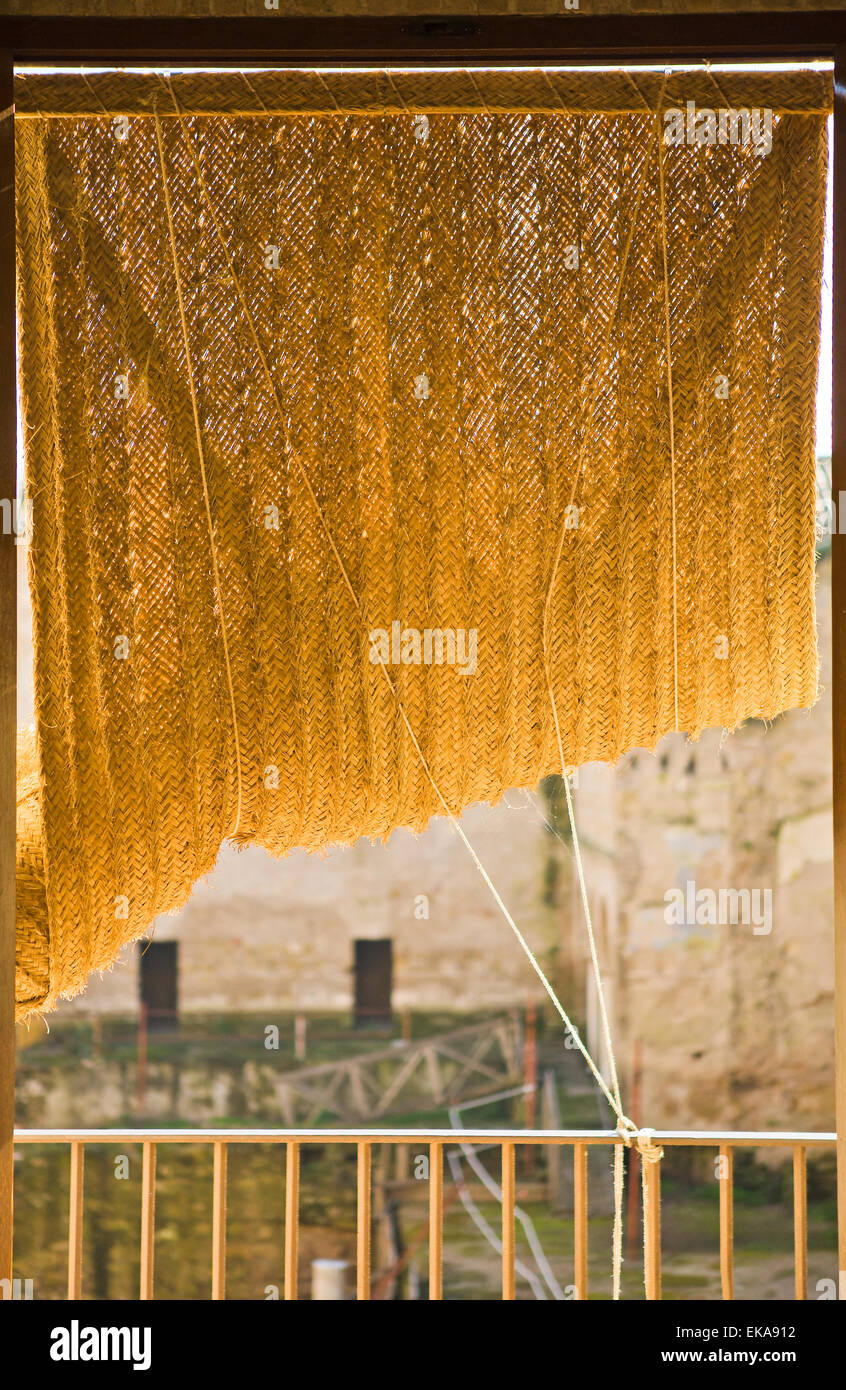 Blinds made from grass cord or esparto for windows. Andalusian
