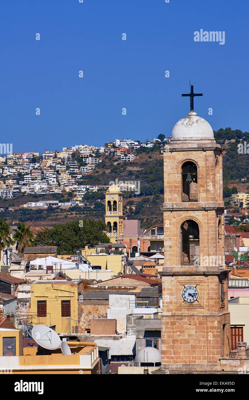 The towers of the old town of Chania, on the island of Crete Stock ...