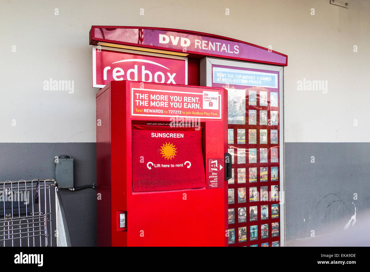 A Redbox Movie rental vending Machine Stock Photo