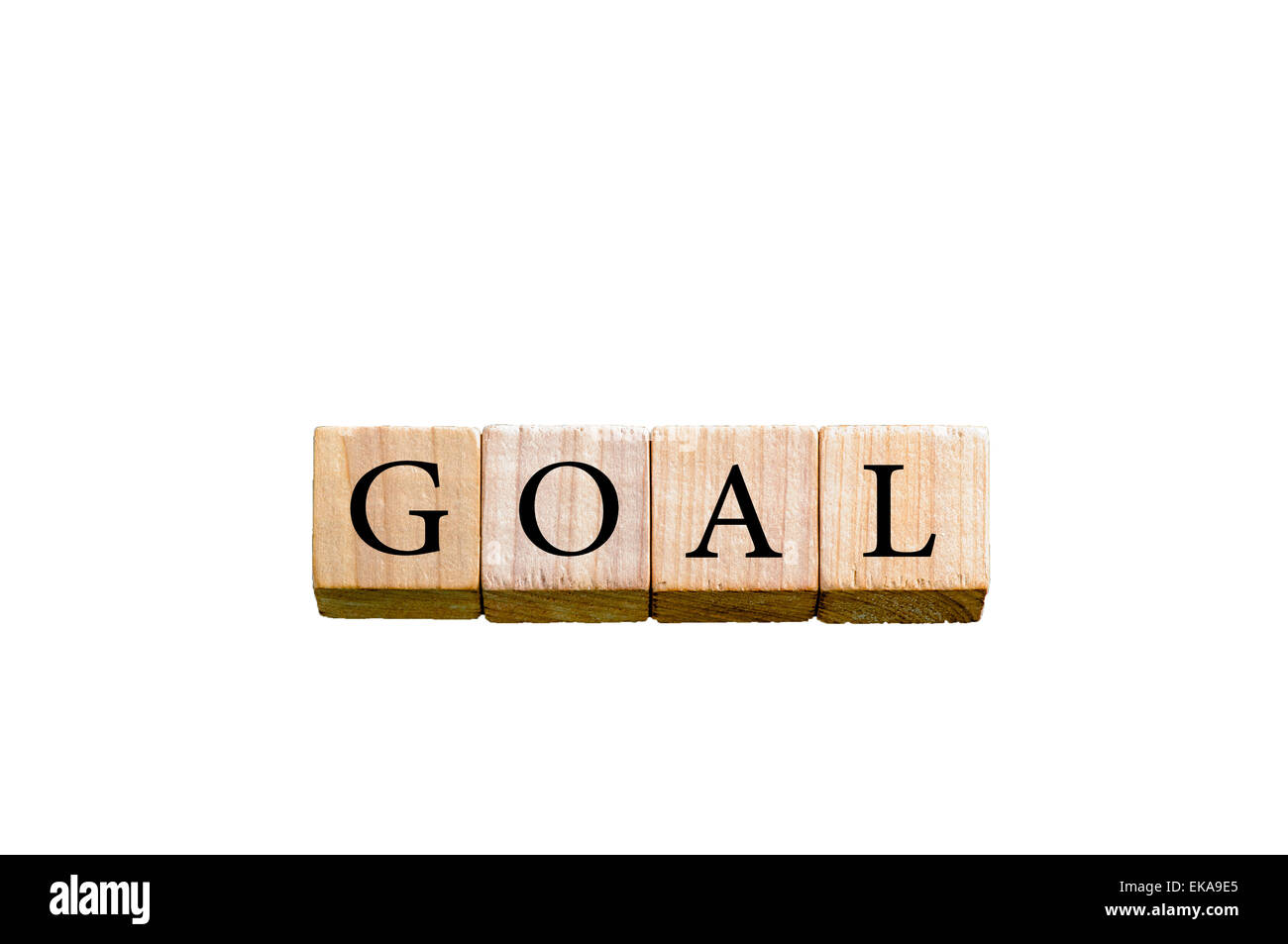 Word GOAL. Wooden small cubes with letters isolated on white background ...