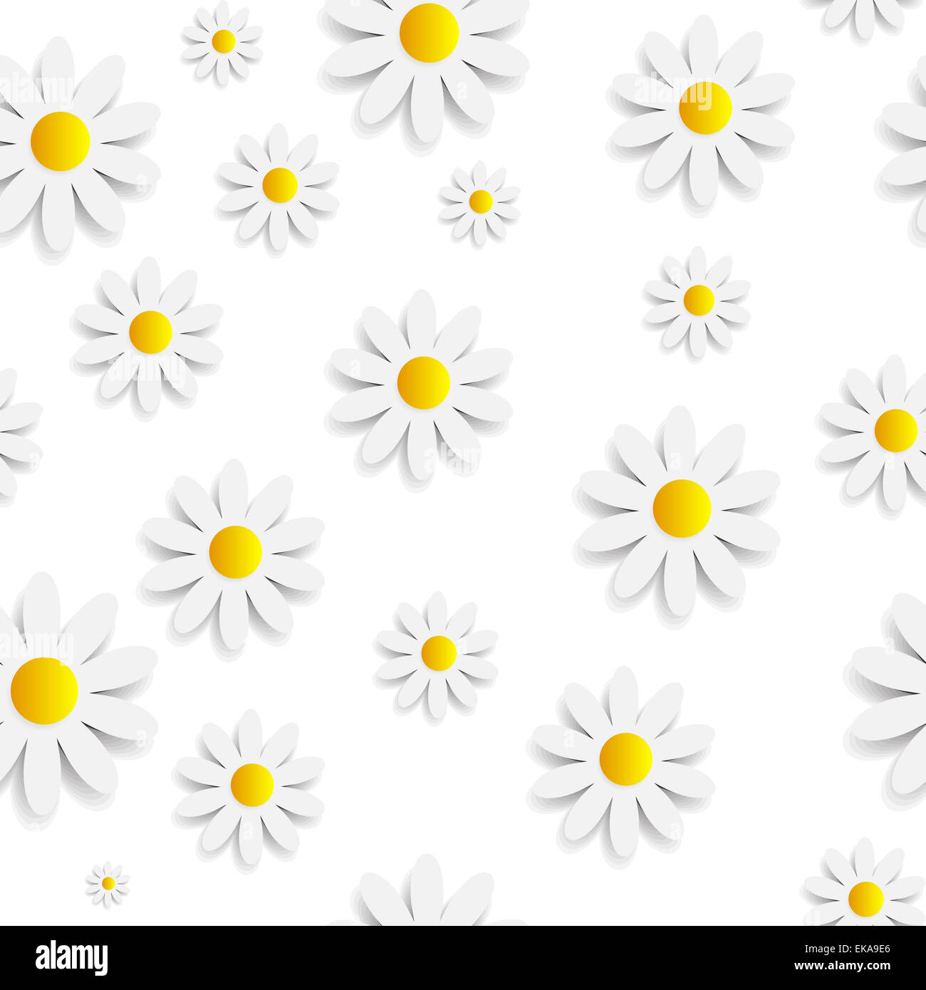 Flora Daisy Seamless Pattern Design Vector Illustartion Stock Photo - Alamy