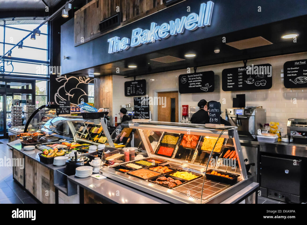 The Bakewell food counter in an Applegreen motorway service station
