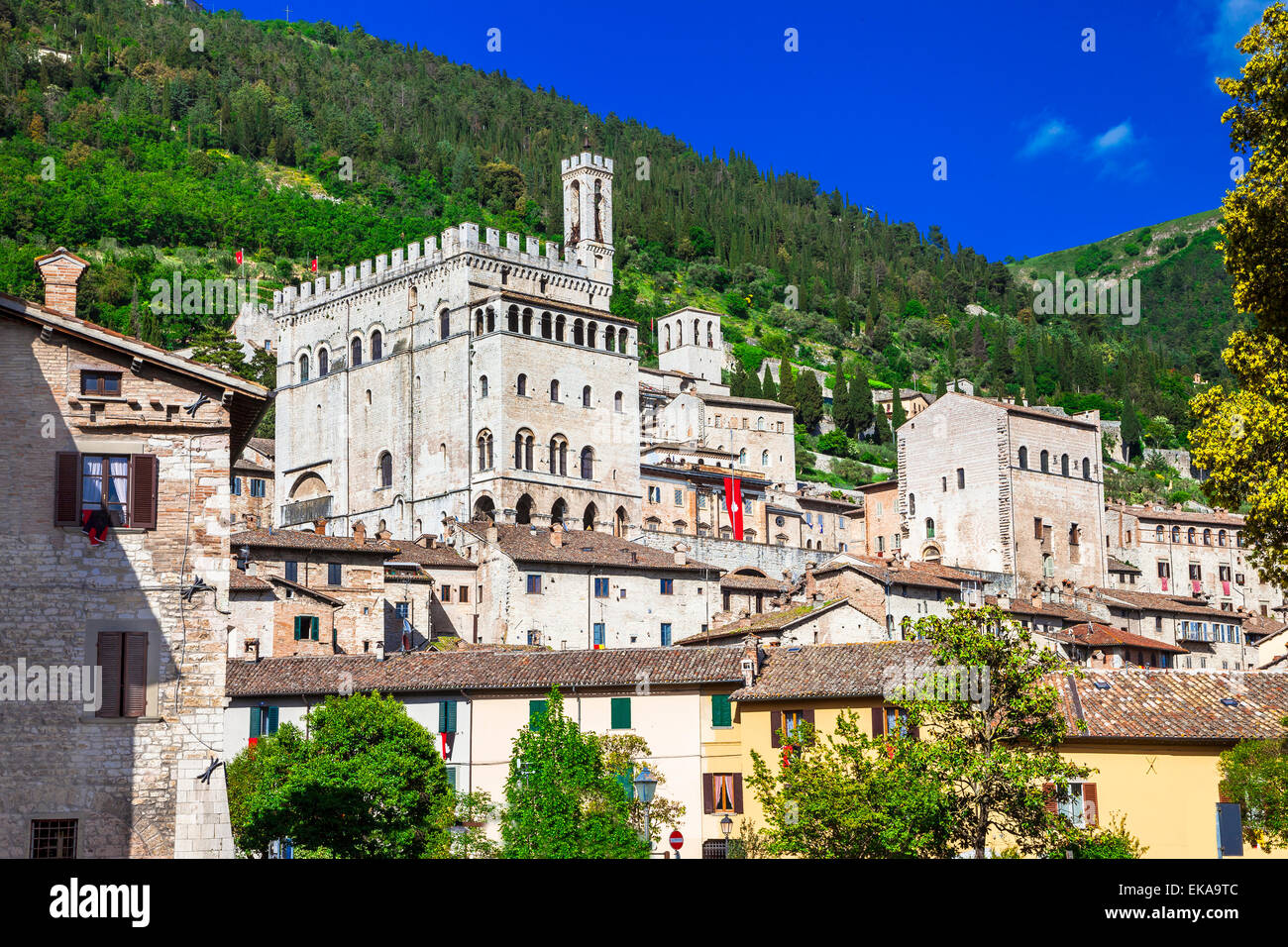 medieval beautiful town Gubbio, Umbria, Italy Stock Photo