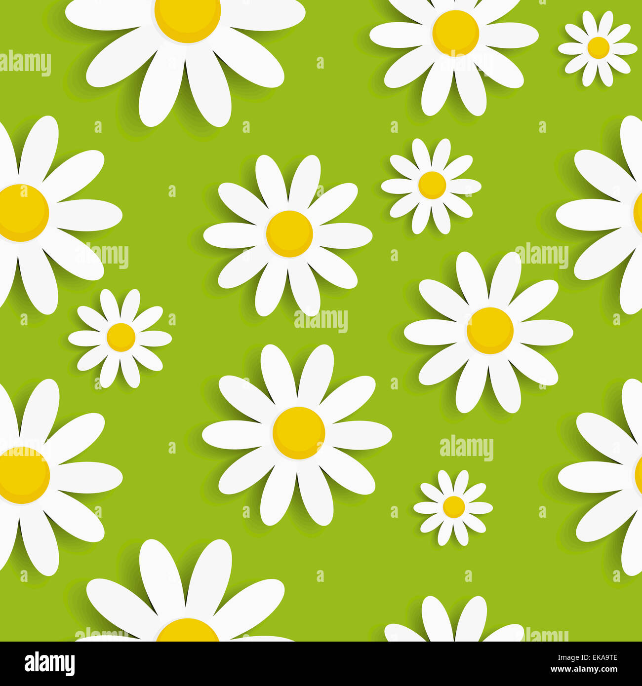 Flora Daisy Seamless Pattern Design Vector Illustartion Stock Photo - Alamy