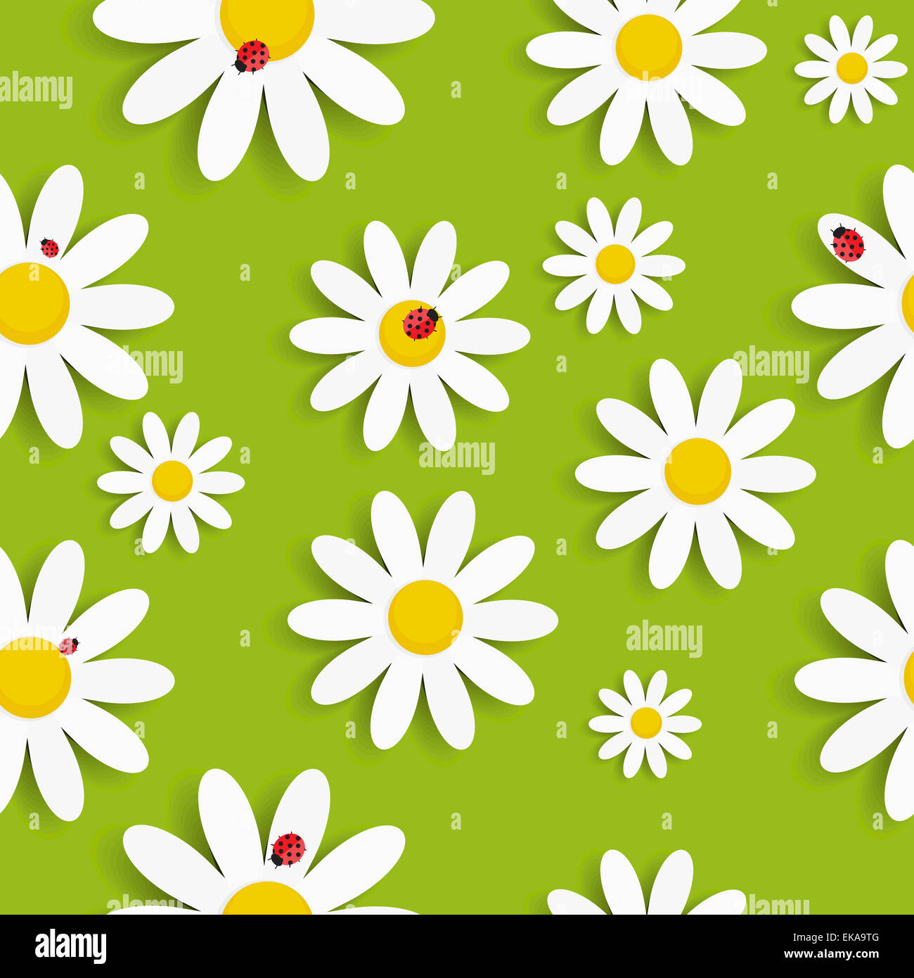 Flora Daisy Seamless Pattern Design Vector Illustartion Stock Photo - Alamy