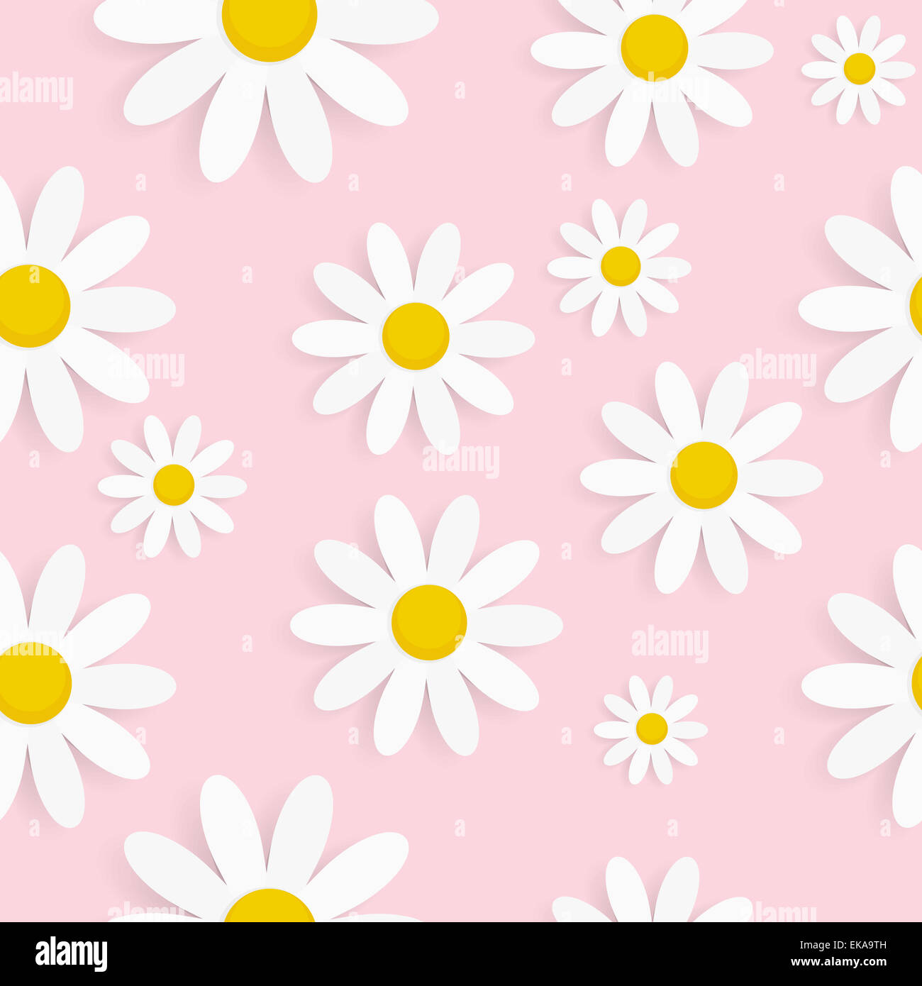 Flora Daisy Seamless Pattern Design Vector Illustartion Stock Photo - Alamy