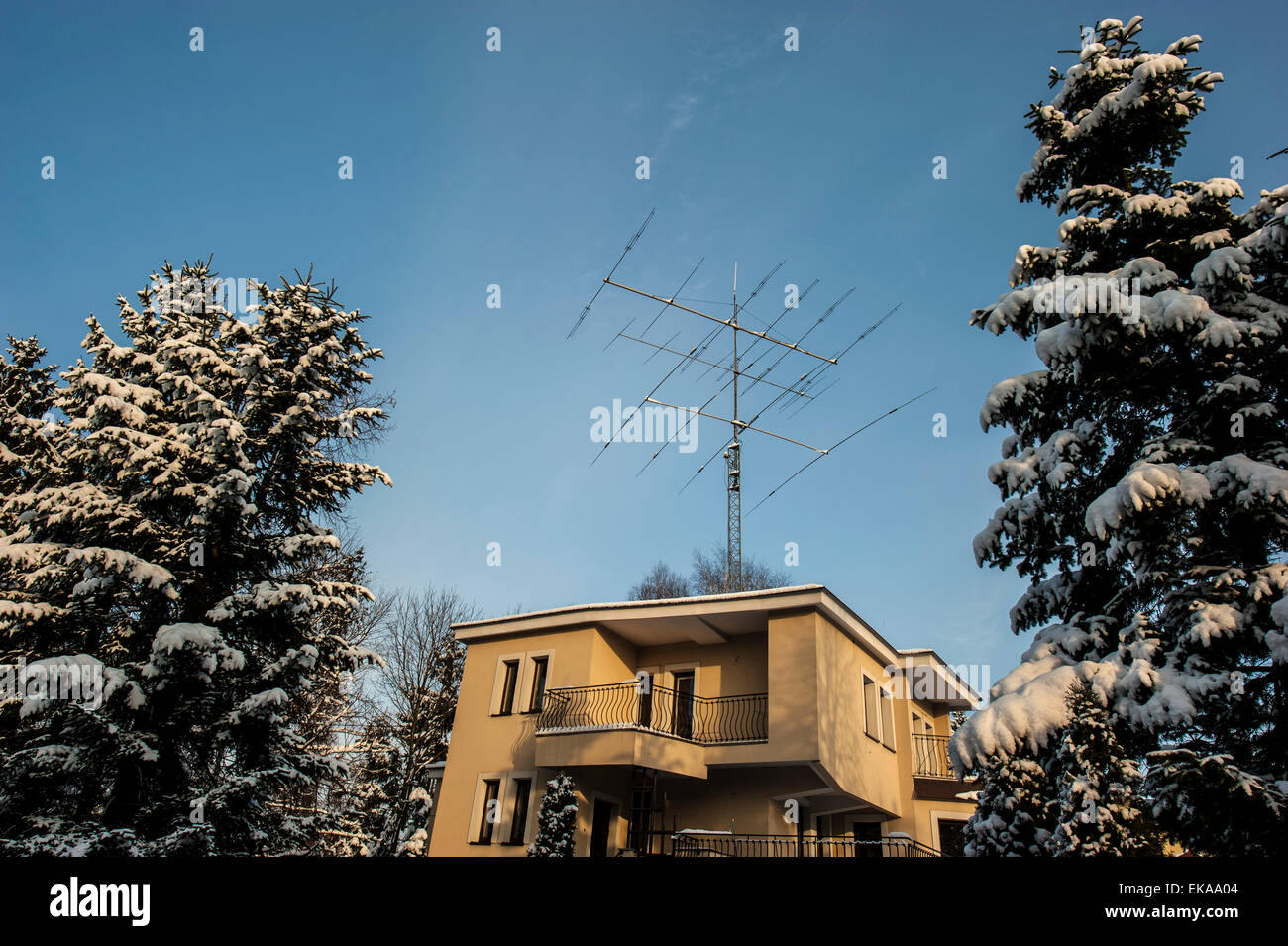 Amateur Radio installation near Warsaw, Poland Stock Photo Alamy