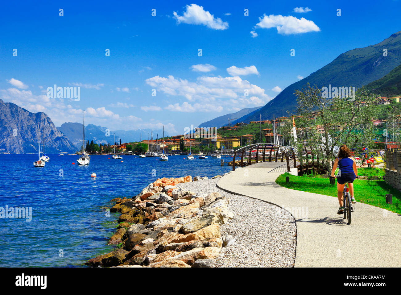 holidays in northen Italy - Lago di Garda, Malcesine Stock Photo