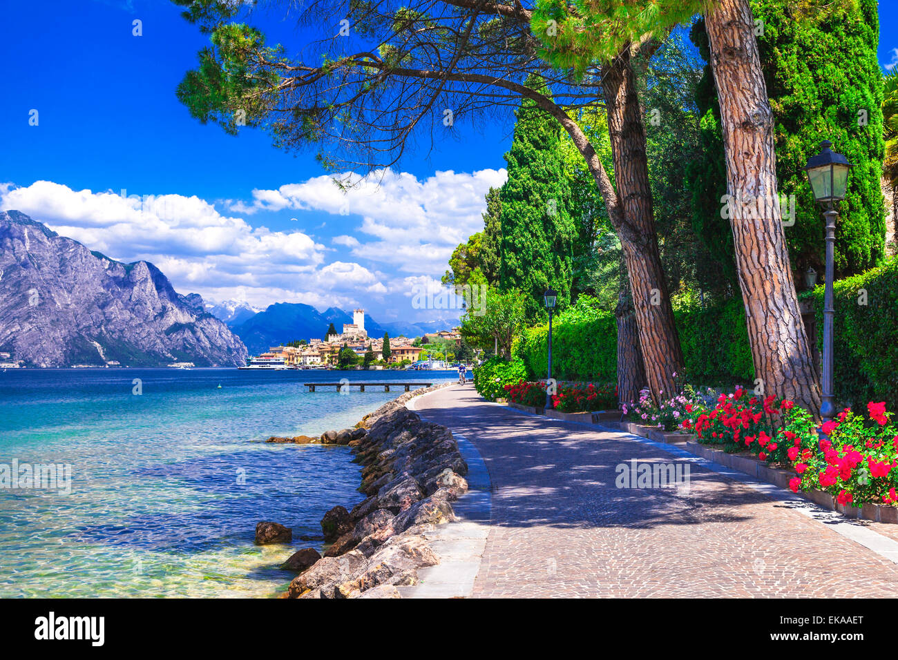 scenery of northen Italy - Malcesine on lago di Garda Stock Photo