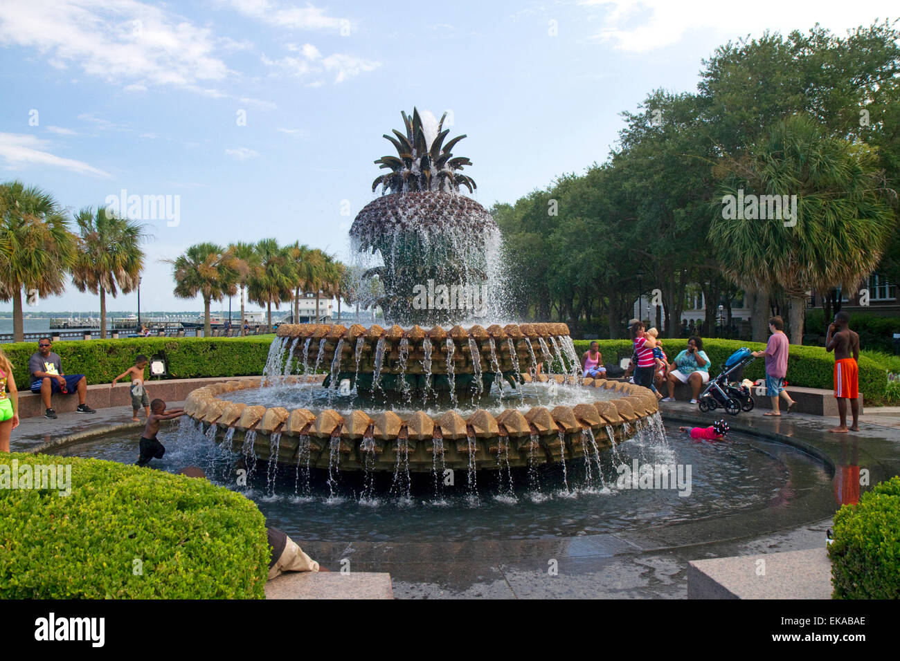 The Pineapple Fountain located in Waterfront Park in Charleston, South