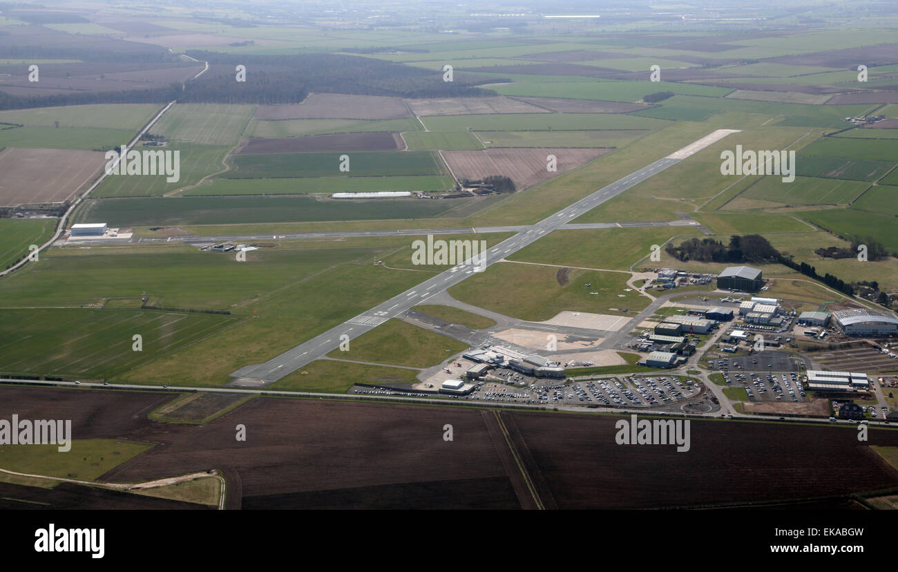 aerial view of Humberside Airport at Kirmington, South Humberside, UK Stock Photo