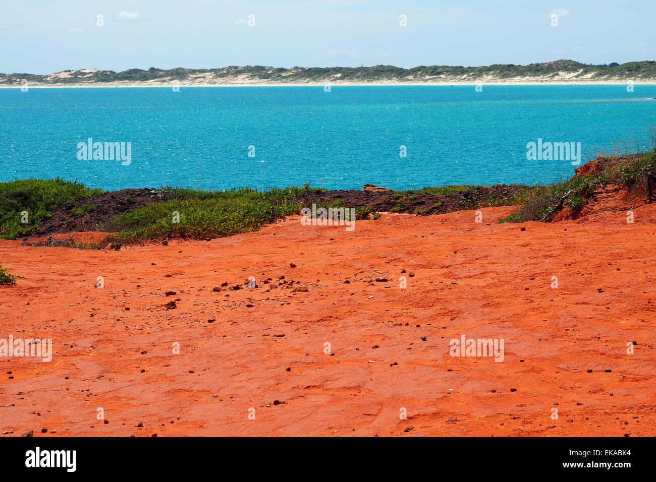 Pindan red sand at Gantheaume Point Broome, Western Australia. Stock Photo
