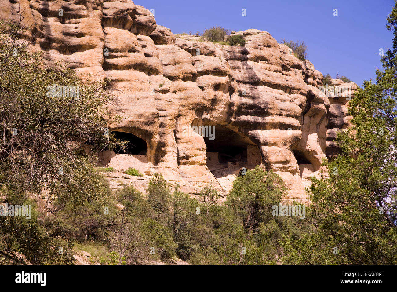 Gila Cliff Dwellings National Monument, Gila National Forest, NM, USA Stock Photo