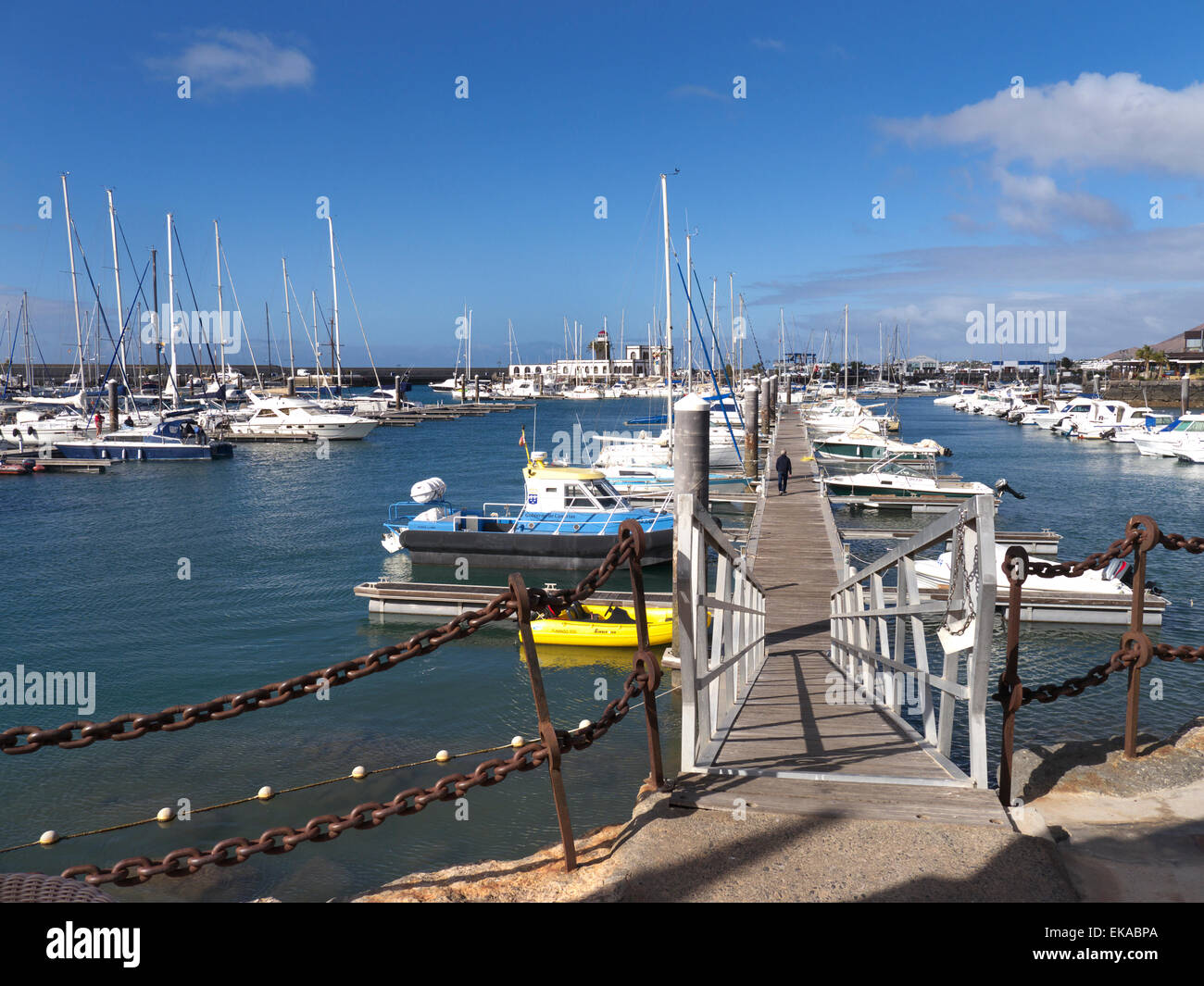 Marina Rubicon luxury marina moorings PLAYA BLANCA Lanzarote Canary Islands Spain Stock Photo