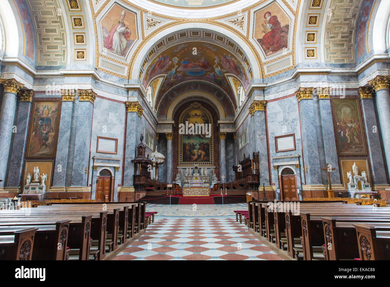 Interior of Esztergom Basilica in Hungary Stock Photo