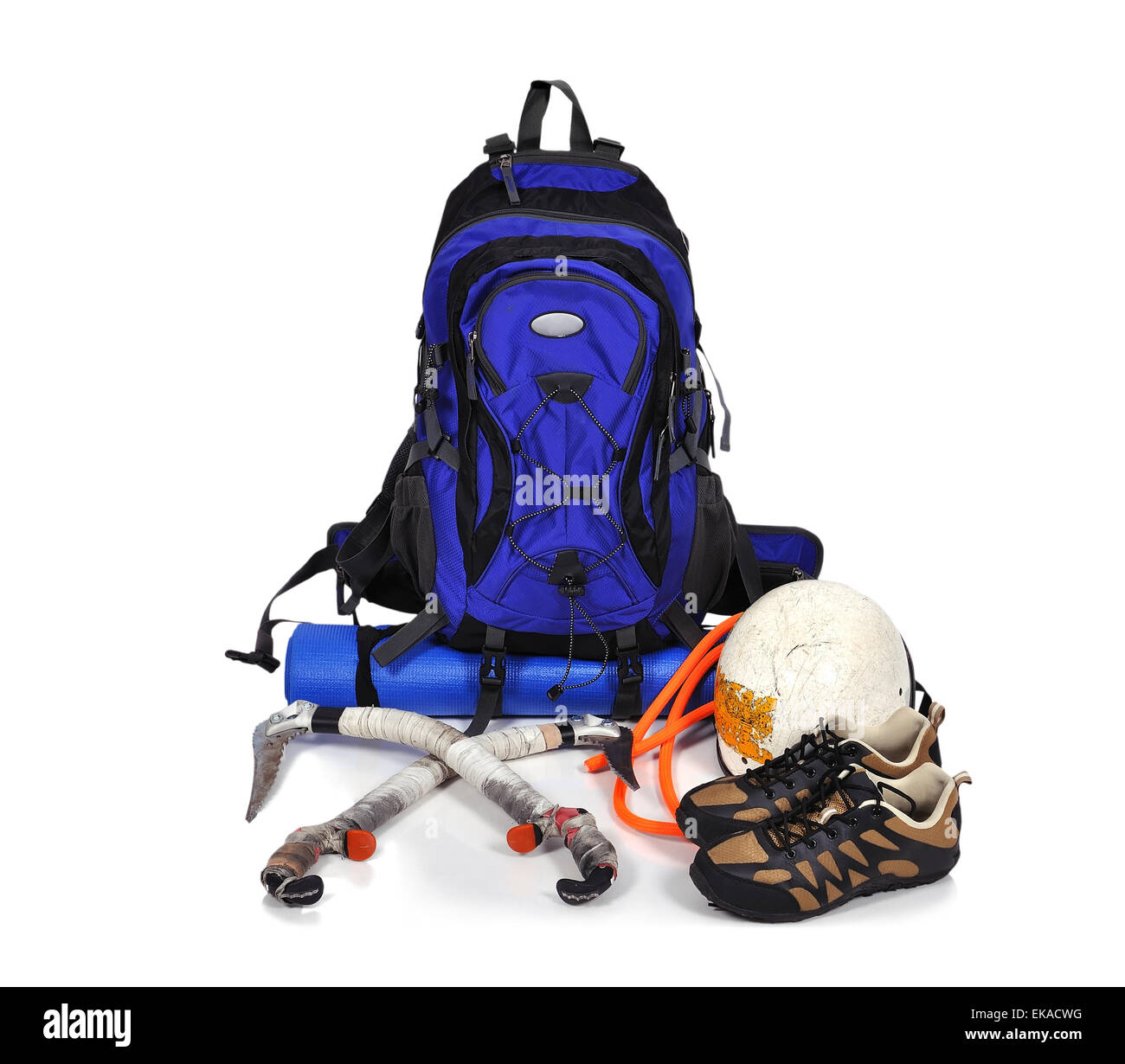 tourist backpack isolated on a white background Stock Photo - Alamy