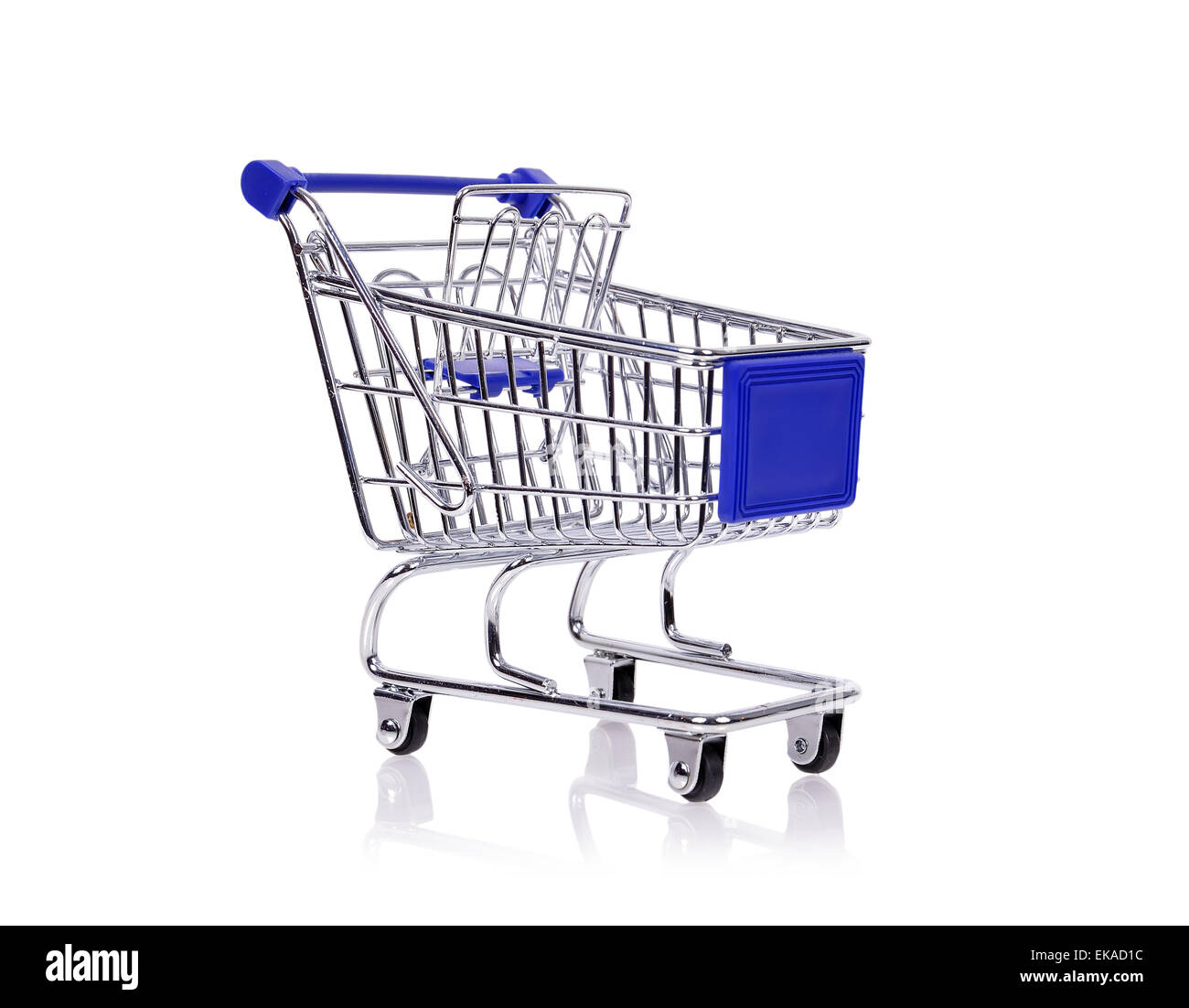 metal shopping cart on a white background Stock Photo
