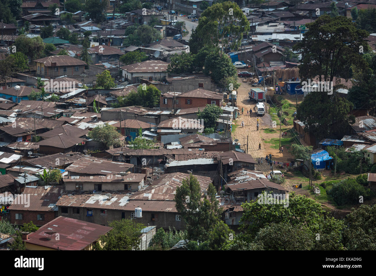 rooftops of Ethiopian capital Addis Ababa Stock Photo
