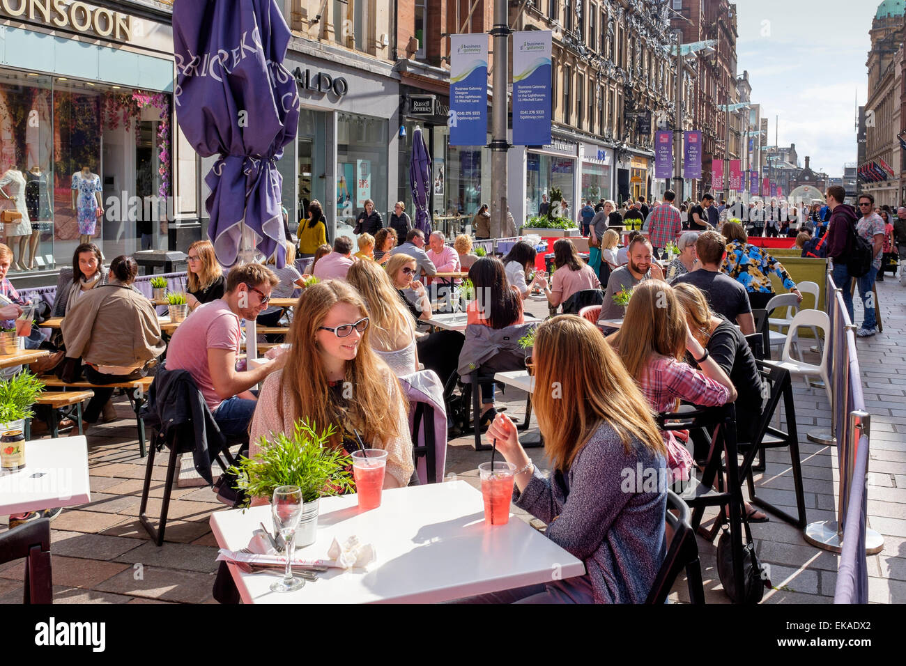 Restaurants and bars in Buchanan Street, Glasgow, UK Stock Photo Alamy