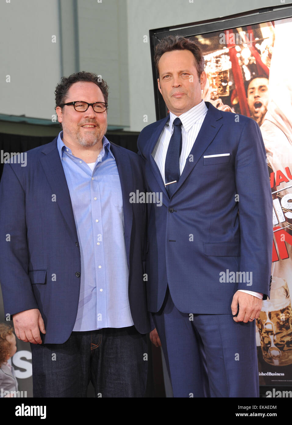 LOS ANGELES, CA - MARCH 4, 2015: Actor Vince Vaughn & Jon Favreau (left ...