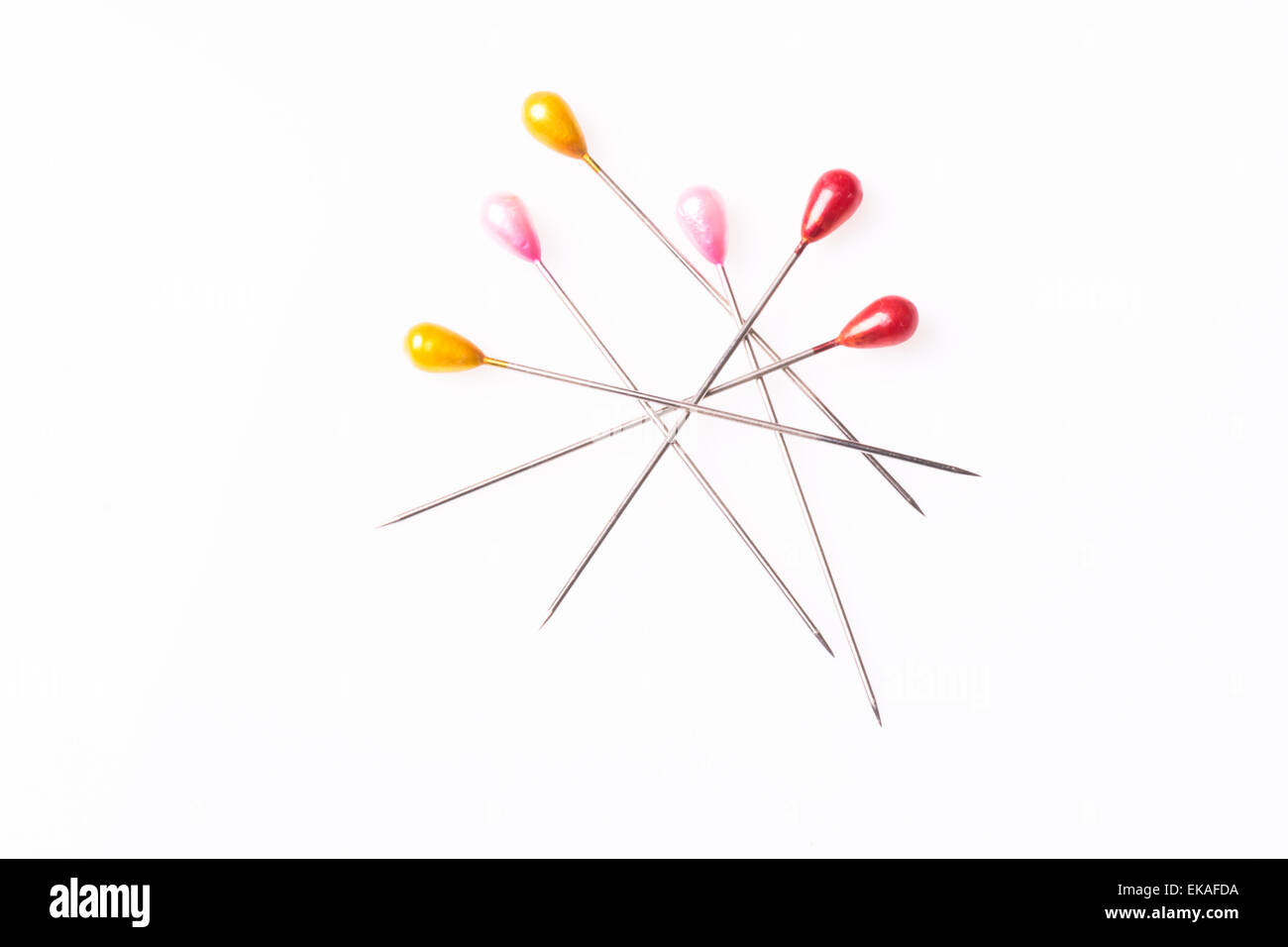 Many sewing push pins isolated on white background Stock Photo Alamy