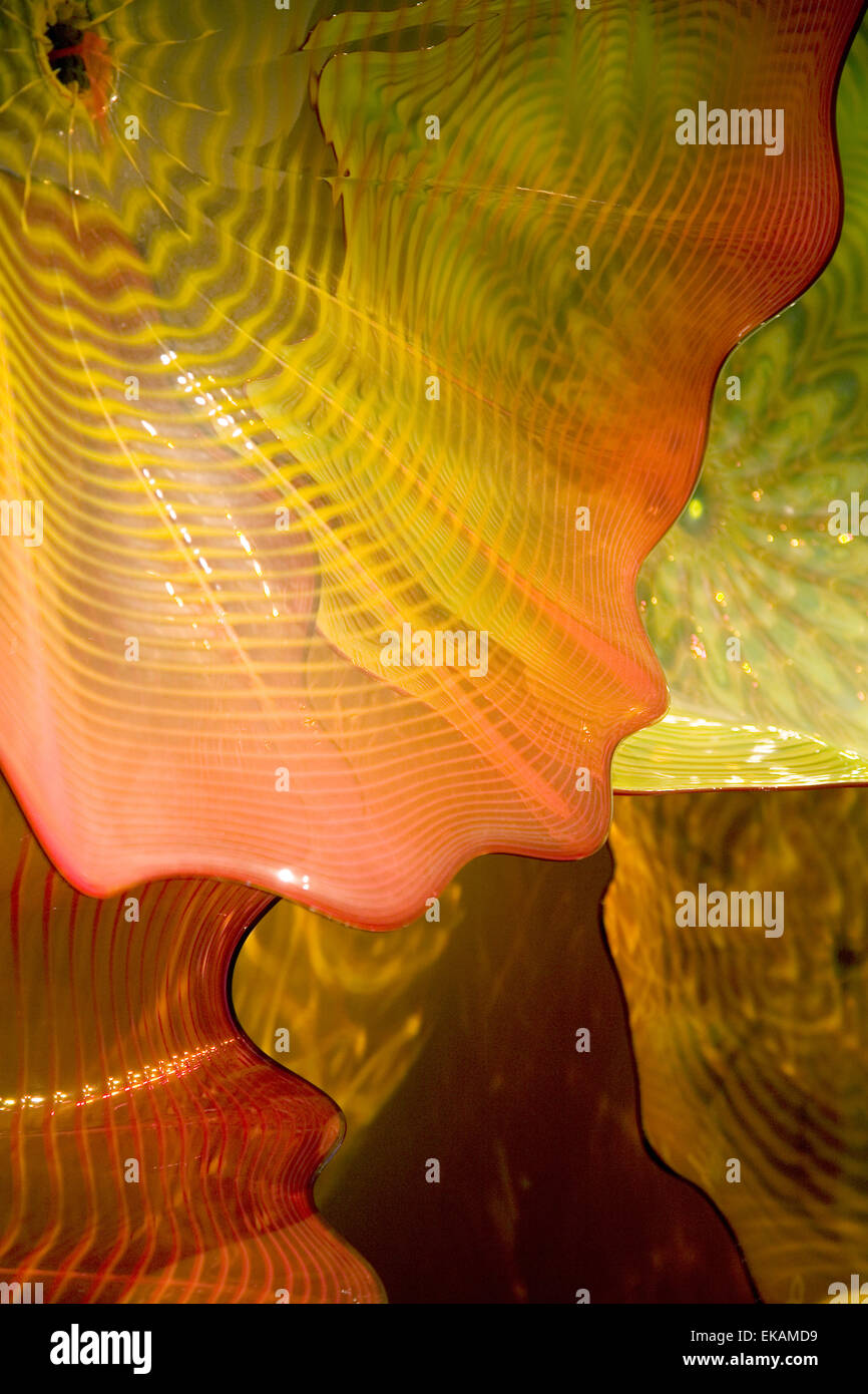 Detail of the art glass magic of Dale Chihuly at Oklahoma City Museum of Art, OK, USA Stock Photo