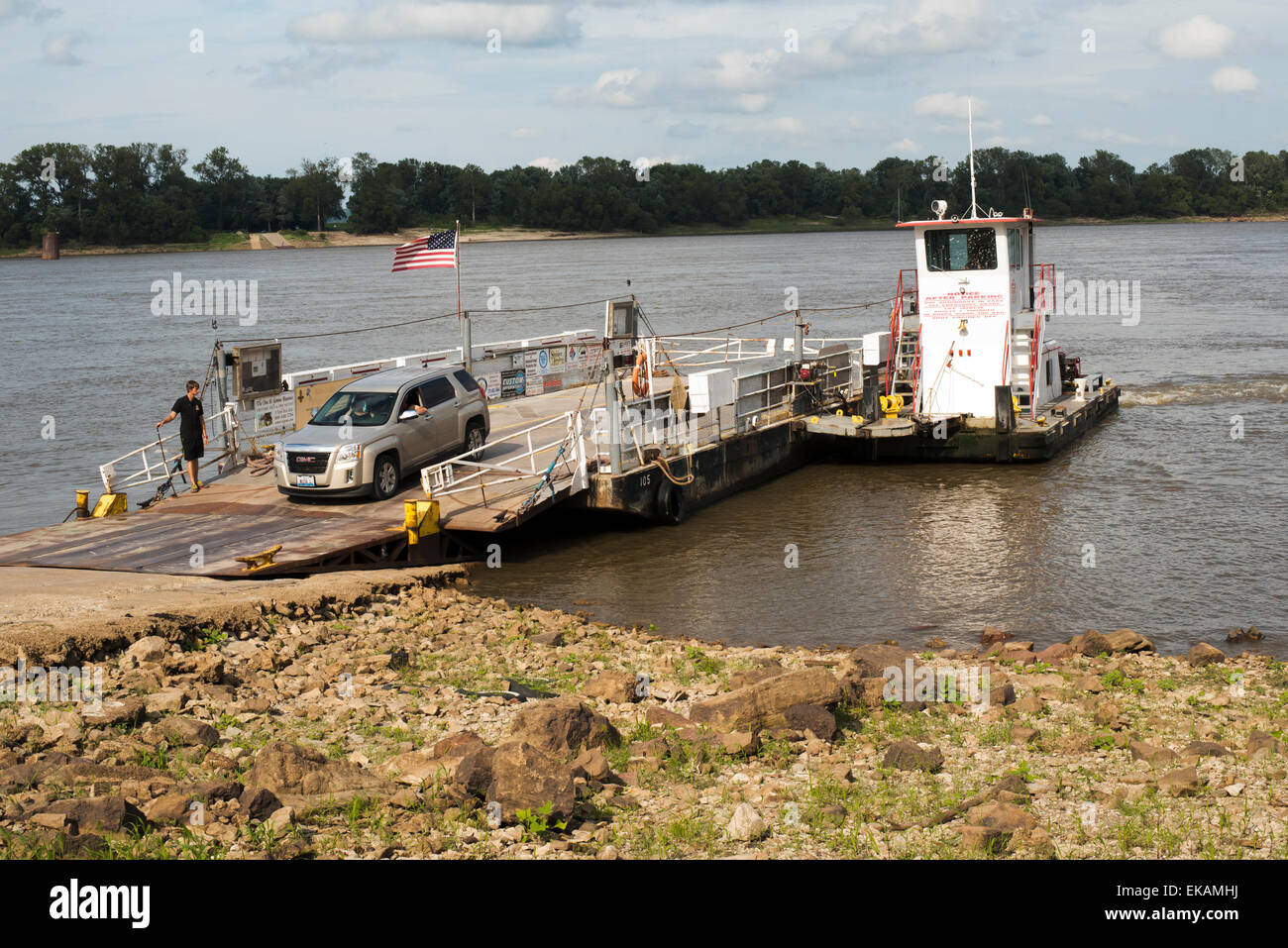 Ferry Across The Mississippi River Stock Photo - Alamy